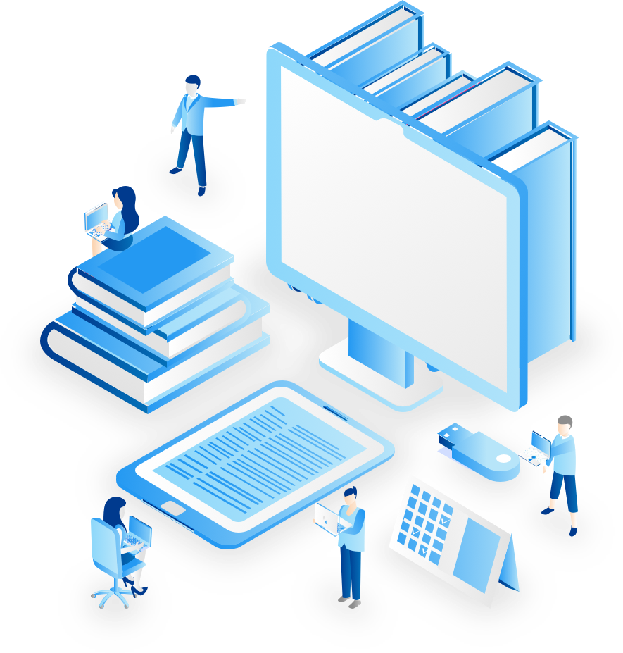 Image is showing desktop books, calculator and other thing